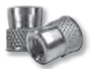CFW2 0632 Nutsert Insert 6 32 Material Thickness .062 Up RND Nutsert Diamond Knurled Low PRO HD Steel Tin CLR