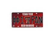 Texas Tech Red Raiders 1 Fan License Plate