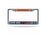 Denver Broncos Super Bowl 50 Champs Chrome License Plate Frame