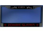 Zombie Slayer Black License Plate Frame