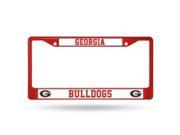 Georgia Bulldogs Anodized Red License Plate Frame Free Screw Caps with this Frame