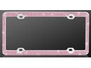 Chrome Coating Metal With Triple Row Pink Diamond Frame