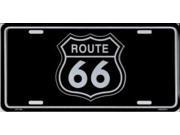 Route 66 Sign On Black Metal License Plate