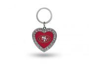 San Francisco 49ers Bling Rhinestone Heart Keychain