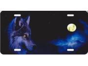 Offset Wolf And Moon License Plate