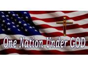 U.S. Flag One Nation Under God Small Cross Photo License Plate