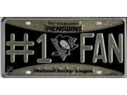 Pittsburgh Penguins 1 Fan Glitter License Plate