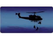 Military Helicopter With Soldiers Repelling Photo License Plate