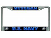 U.S. Navy Veteran Chrome License Plate Frame