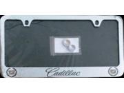 Cadillac Script Solid Brass Thin Top License Plate Frame