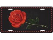 Red Rose Centered Metal license Plate Red Rose Centered Metal license Plate