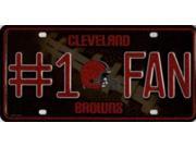Cleveland Browns 1 Fan Glitter License Plate