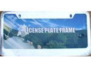 Blank Smooth Chrome 2 Hole Metal License Plate Frame