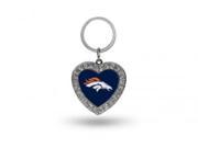 Denver Broncos Bling Rhinestone Heart Keychain