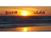 Pura Vida Beach Scene Photo License Plate