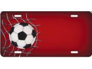 Offset Soccer Ball On Red License Plate