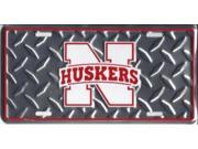 Nebraska Huskers Diamond License Plate