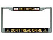 California Don t Tread 2nd Amendment Chrome License Plate Frame