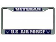 U.S. Air Force Veteran Chrome License Plate Frame