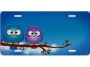 Offset Cartoon Owl Perched License Plate