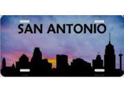 San Antonio Skyline Silhouette Metal License Plate
