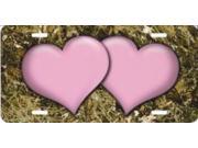 Pink Hearts On Woodland Camouflage License Plate