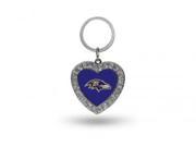 Baltimore Ravens Bling Rhinestone Heart Keychain
