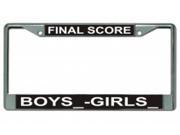 Final Score Boys VS Girls Chrome License Plate Frame
