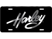 Harley Davidson Script Black Laser license Plate