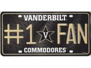 Vanderbilt Commodores 1 Fan Metal License Plate