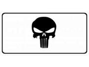 Punisher Skull On White Photo License Plate
