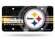 Pittsburgh Steelers Black Circle Design Metal License Plate