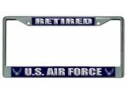 U.S. Air Force Retired Chrome License Plate Frame