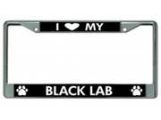 I Love My Black Lab Chrome License Plate Frame