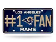 Los Angeles Rams 1 Fan Metal License Plate