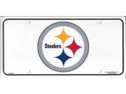 Pittsburgh Steelers White Metal License Plate