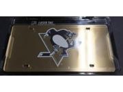 Pittsburgh Penguins Gold Laser License Plate