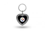 Pittsburgh Steelers Bling Rhinestone Heart Keychain