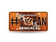 Cincinnati Bengals 1 Fan Glitter License Plate
