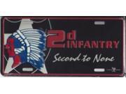 2D Infantry Second To None Metal License Plate