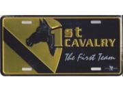 1st Cavalry The First Team Metal License Plate