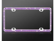 Chrome MetalDouble Row Purple Diamond Frame