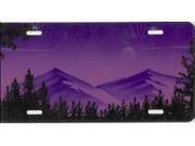 Purple Mountain Scene Airbrush License Plate Free Names on this Air Brush