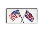 American British Flags Photo License Plate Free Personalization on this Plate