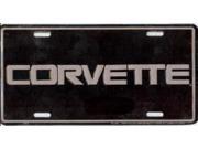 Corvette Letters on Black License Plate