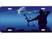 Bowhunter on Blue Airbrush License Plate Free Personalization on Air Brush