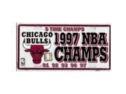 Chicago Bulls 5 Time NBA Champs License Plate