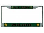 U.S. Army Major Chrome License Plate Frame