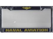U.S. Navy Aviation Chrome License Plate Frame Free Screw Caps Included