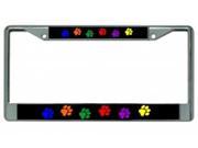 Colorful Paws Photo license Plate Frame Free Screw Caps with this Frame